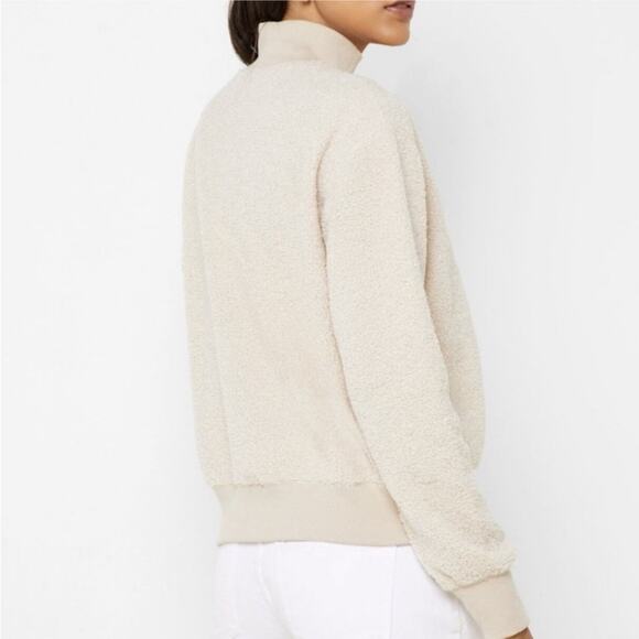 Topshop | Teddy Quarter Zip Cream Pullover Size 8 - Picture 3 of 14